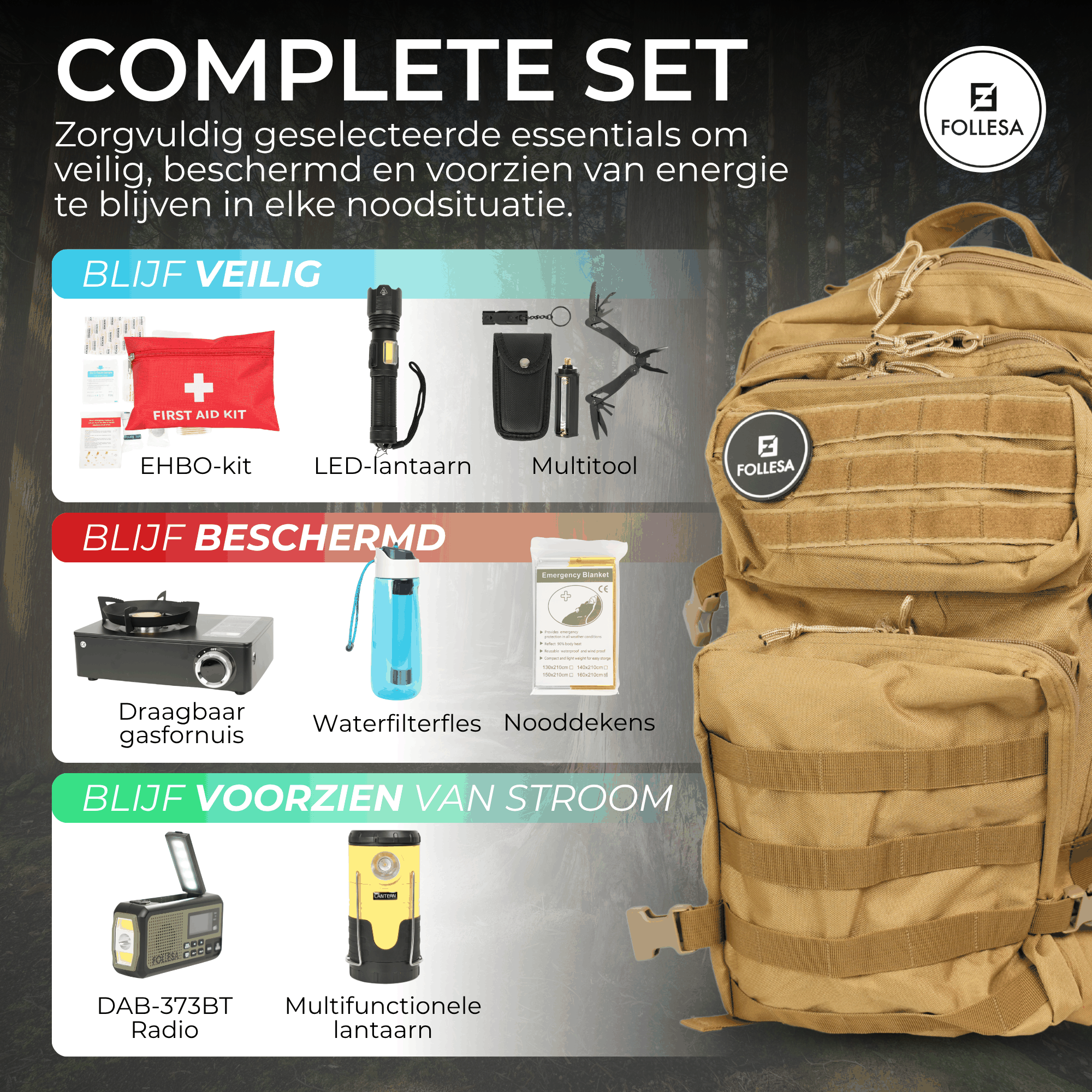 FOLLESA® Noodpakket - Complete Noodpakket