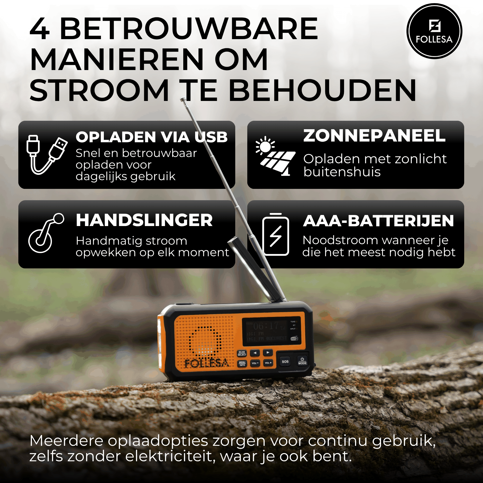 Radio de secours FOLLESA® DAB-373BT