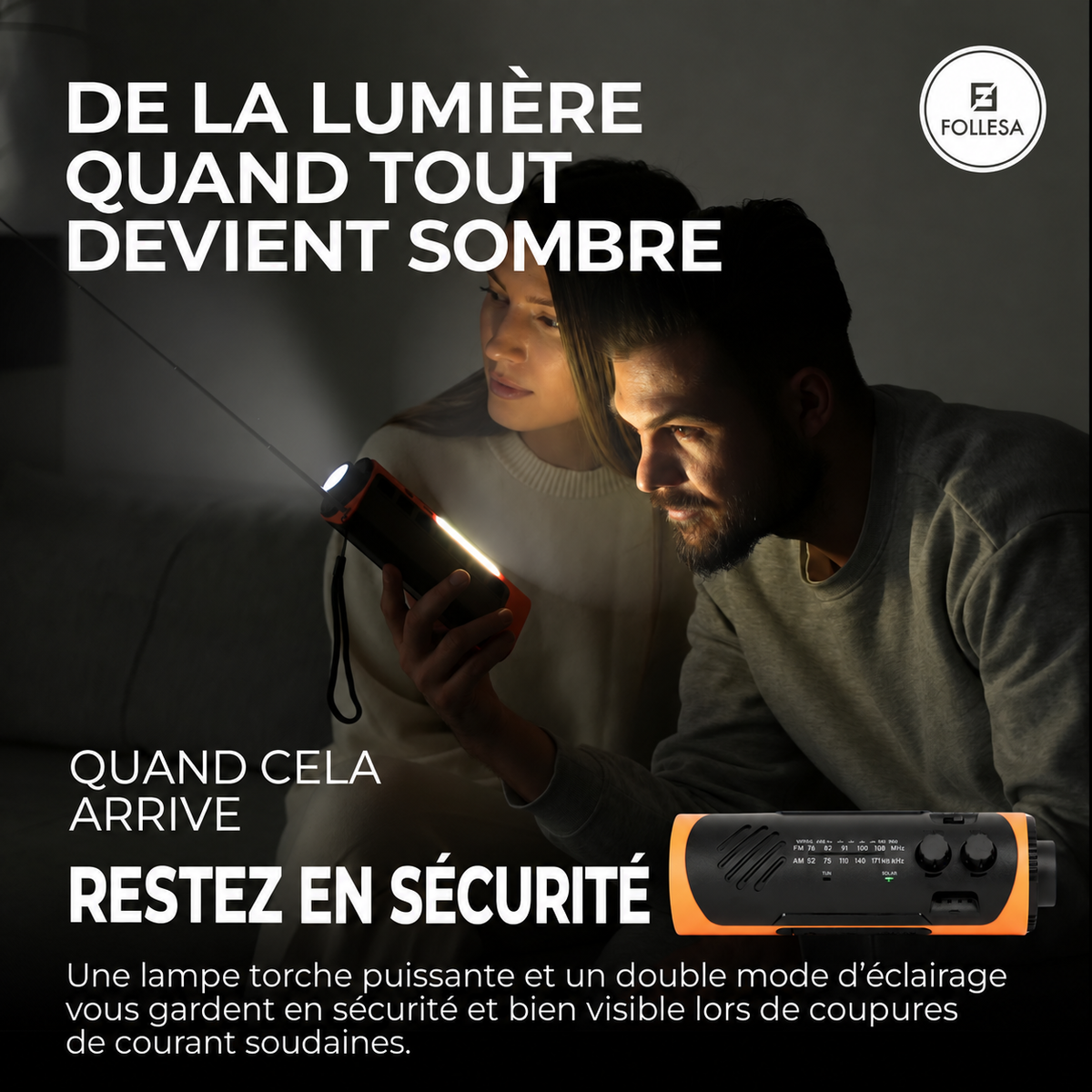 FOLLESA® Radio d'urgence 2200 mAh