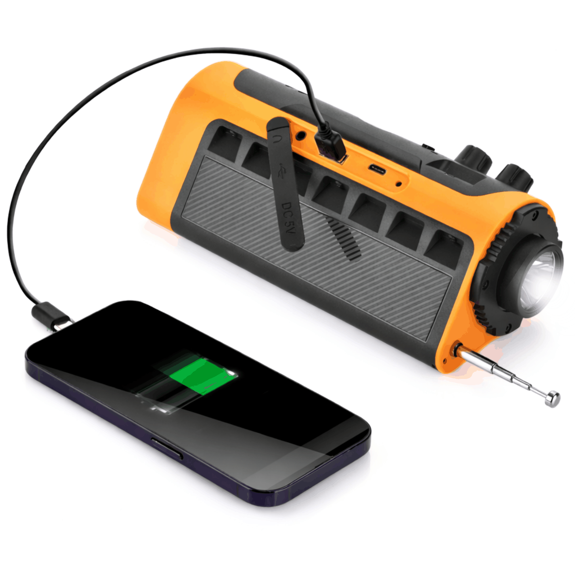 Follesa NoodRadio 2200mAh solar en handcrank noodradio met krachtige zaklamp en SOS functie