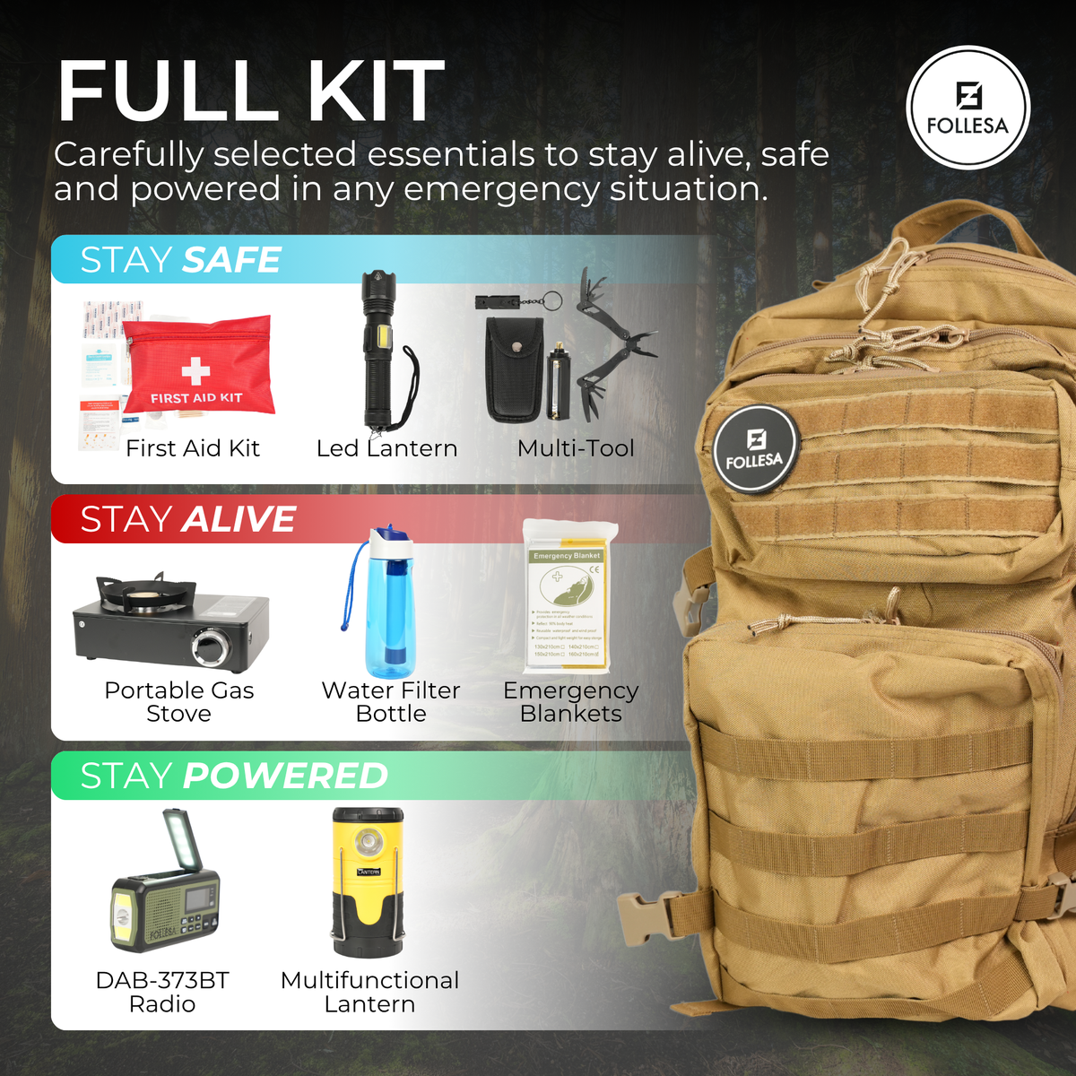 FOLLESA® Emergency Kit - Complete Emergency Kit