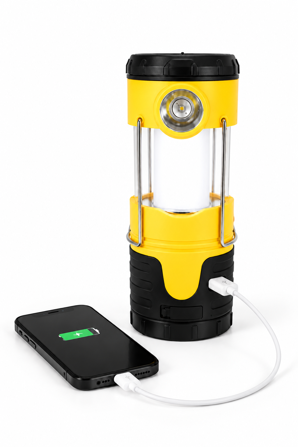 FOLLESA® Lámpara de Camping LED con Batería Externa de 5000 mAh – Energía solar, dinamo y USB