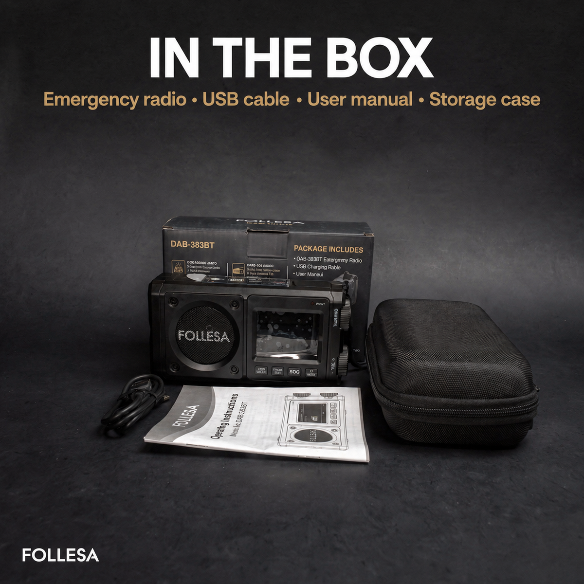 FOLLESA® DAB-383BT Emergency Radio. Ultra Edition