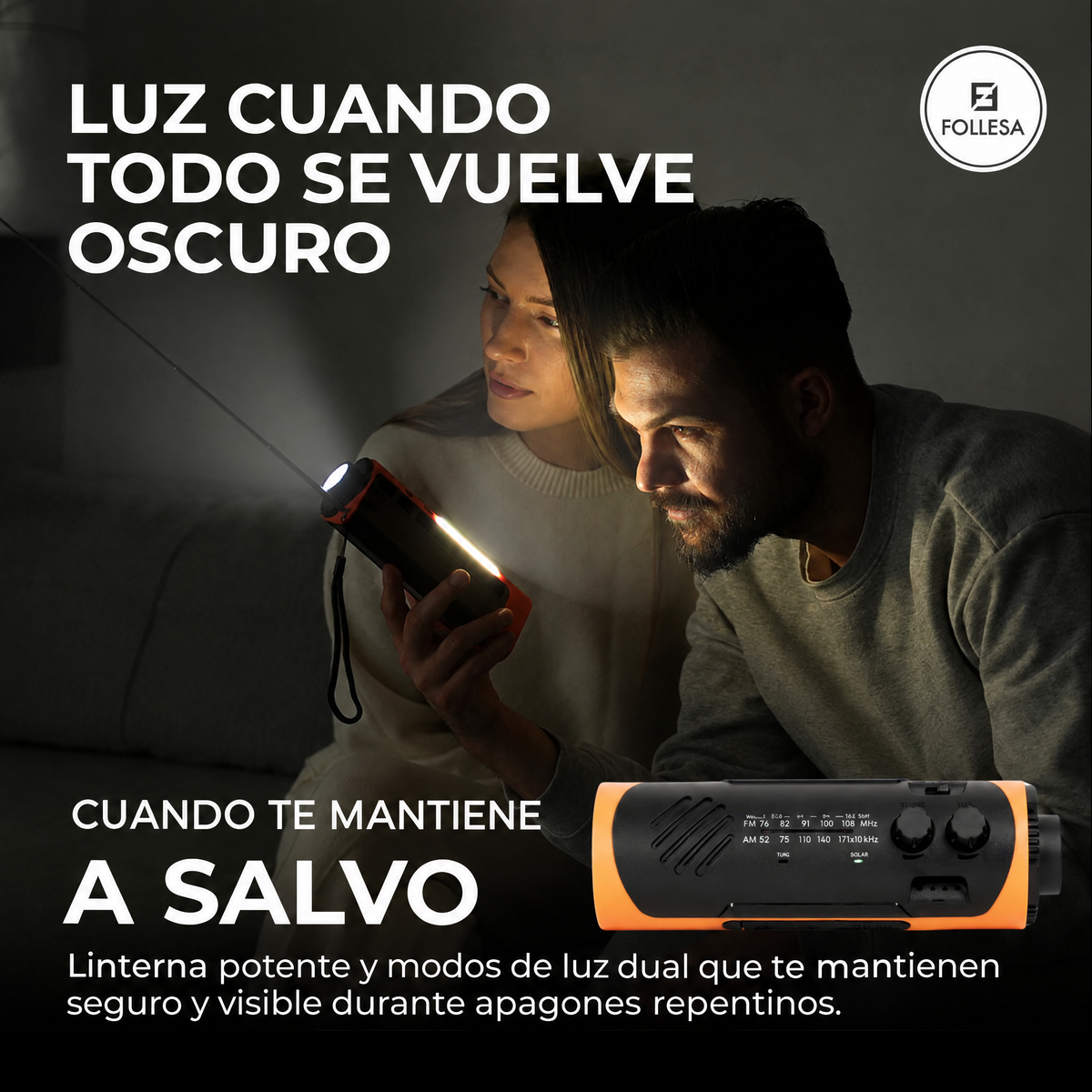 Radio de emergencia FOLLESA 2200 mAh – imagen 1
