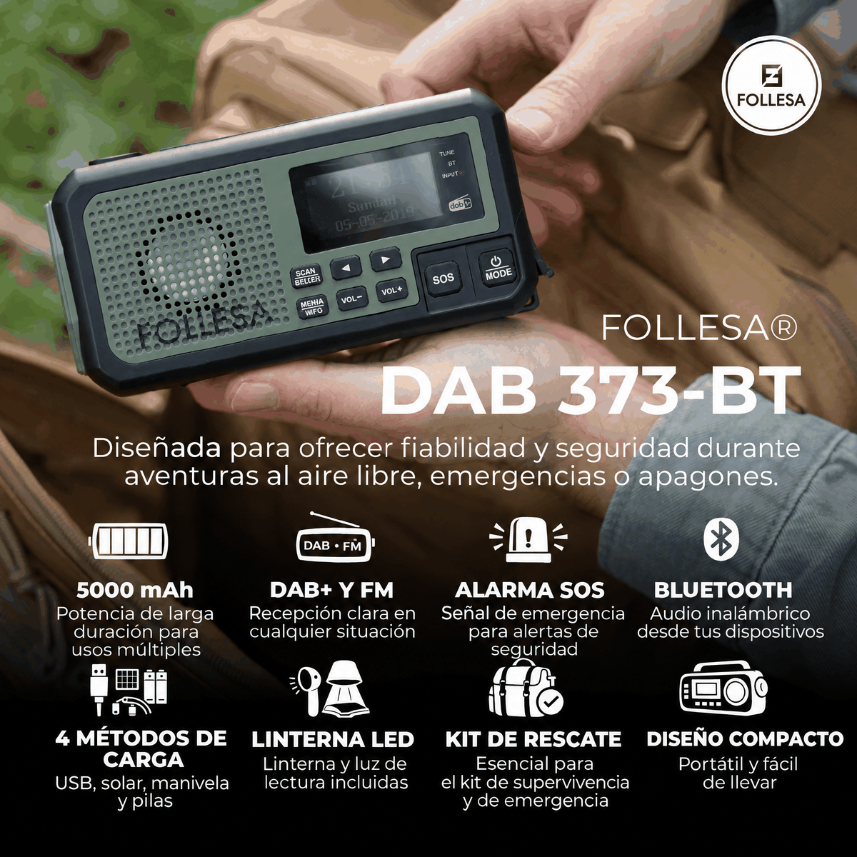 Radio de emergencia FOLLESA DAB-373BT – imagen 10