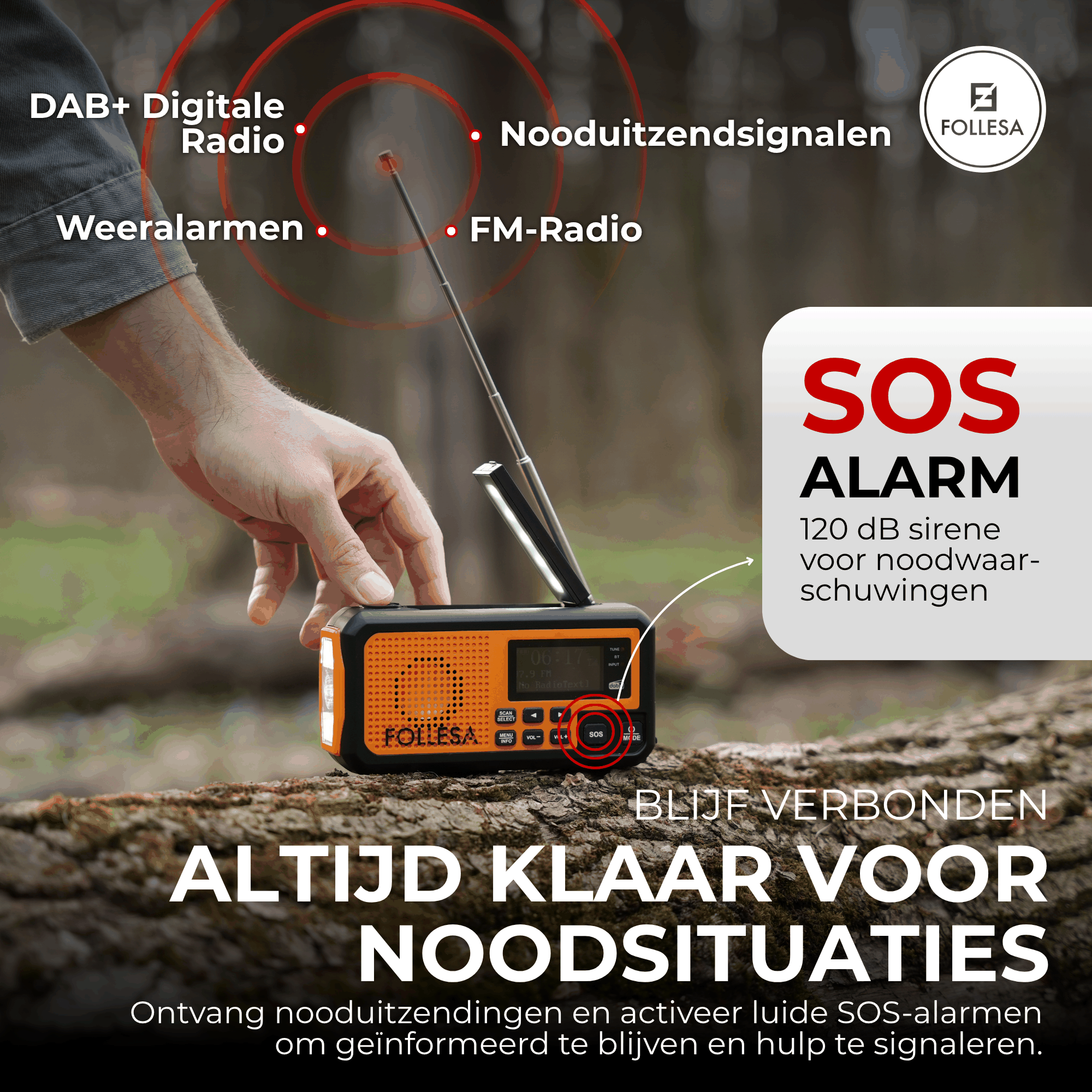 Radio de secours FOLLESA® DAB-373BT