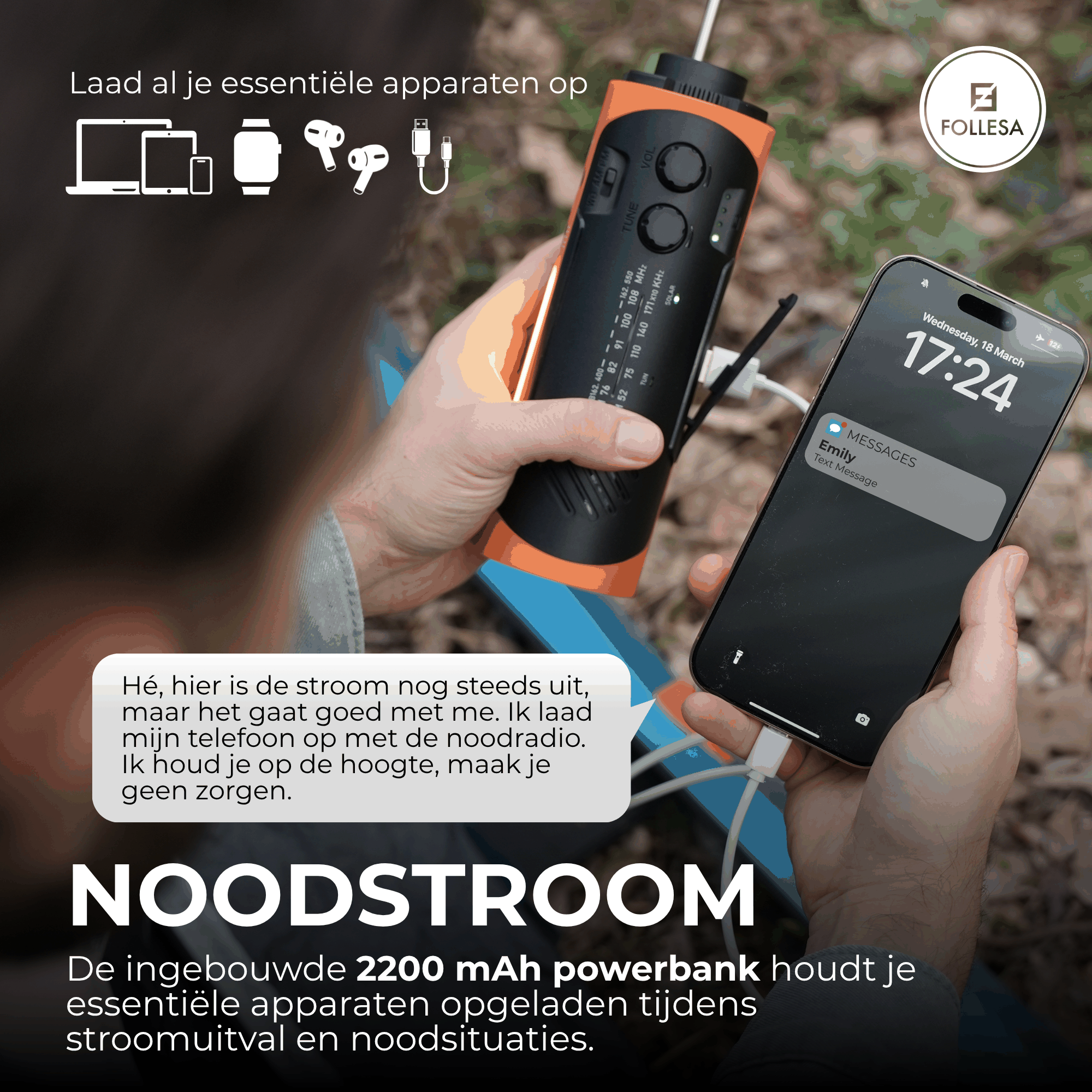 Follesa® NoodRadio 2200 mAh