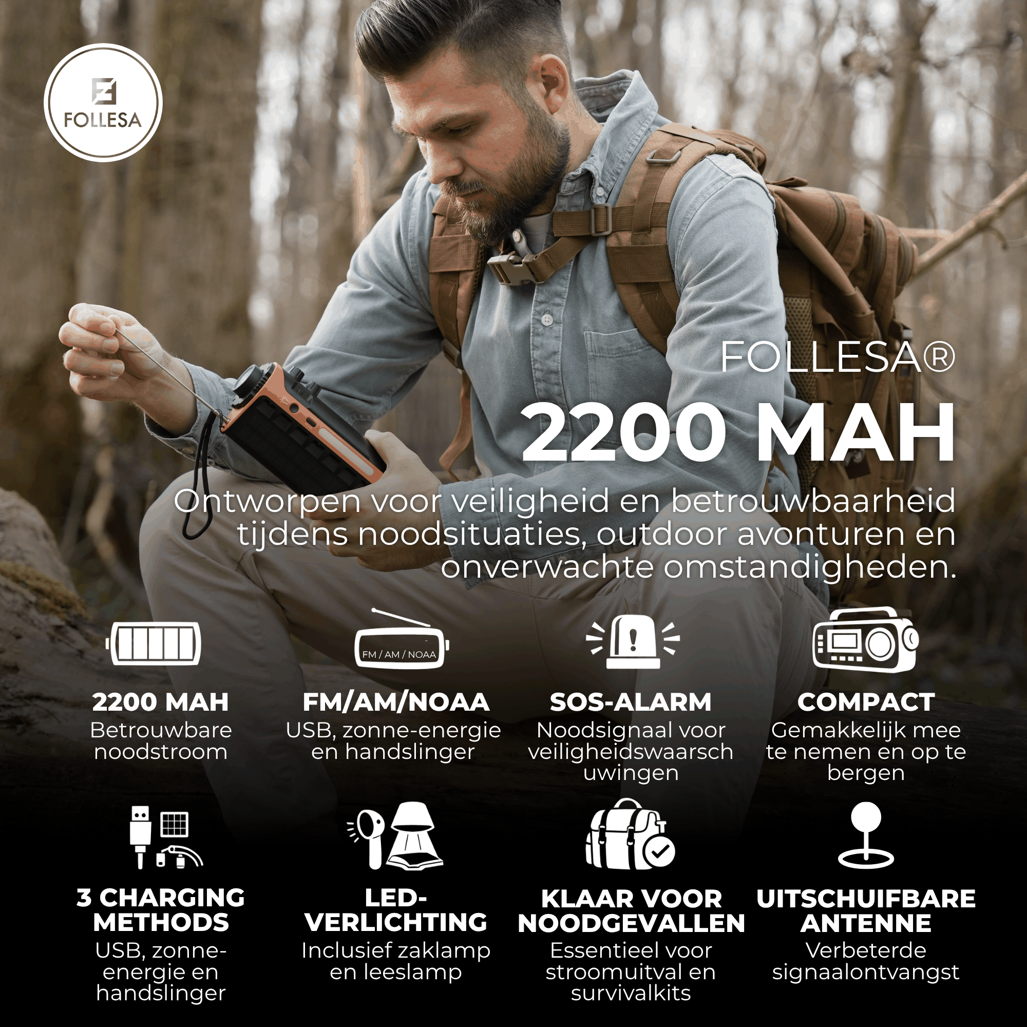 Follesa® NoodRadio 2200 mAh