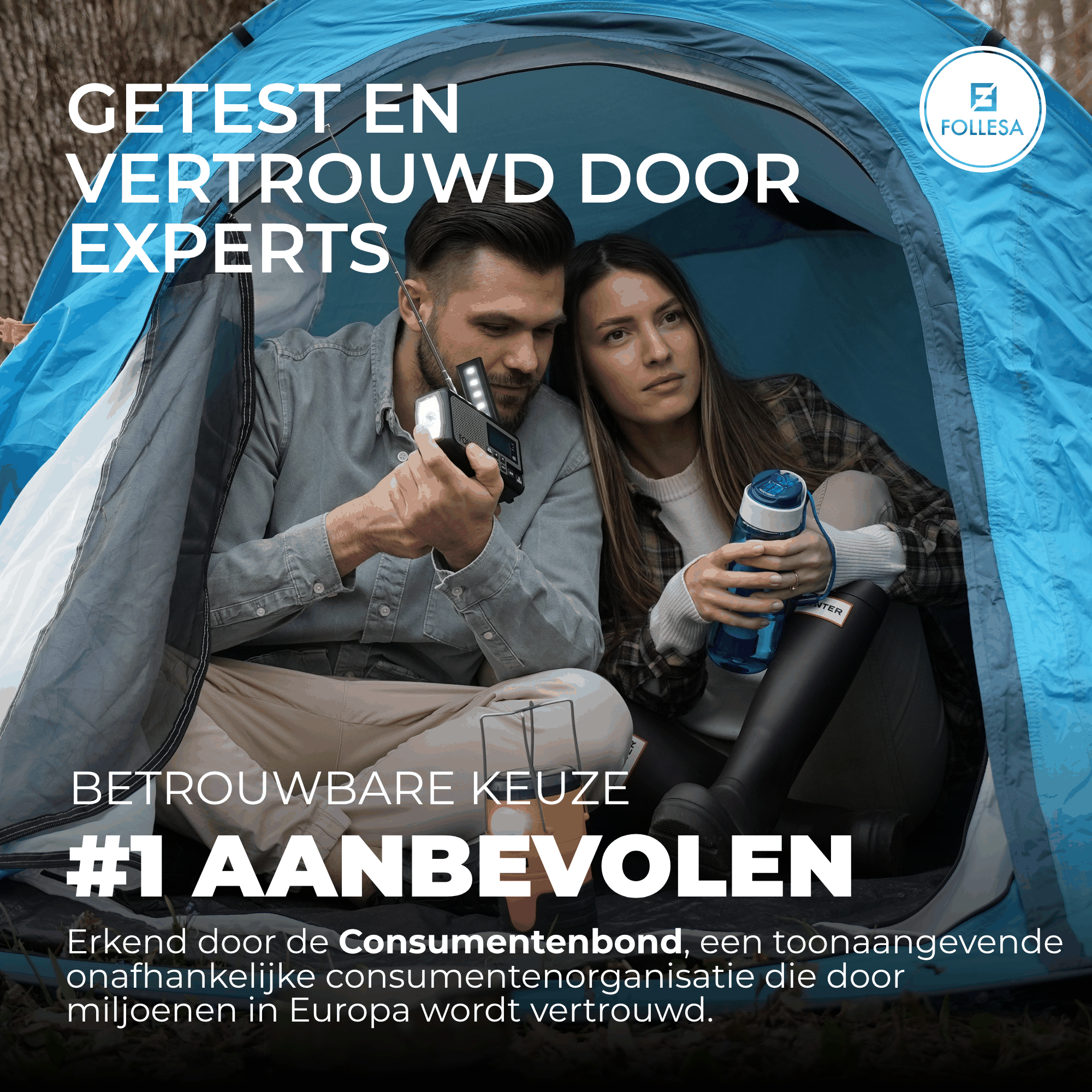 Follesa DAB-373BT green noodradio met zonnepaneel, handzwengel en powerbank voor noodgevallen #kleur_green