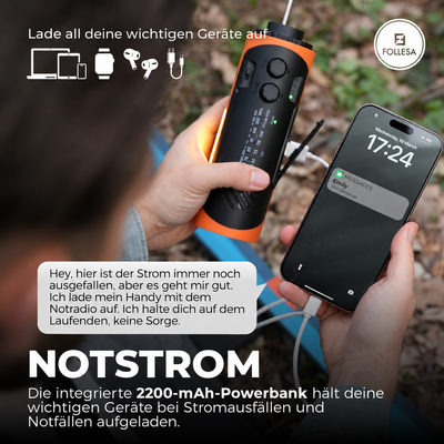 FOLLESA® Notfallradio 2200 mAh
