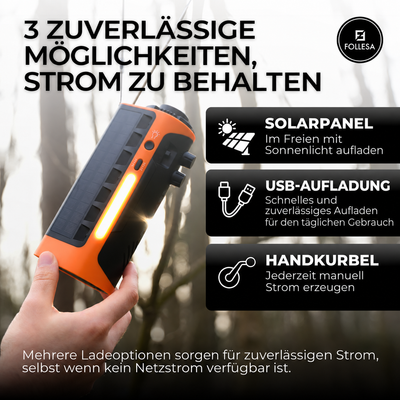 FOLLESA® Notfallradio 2200 mAh