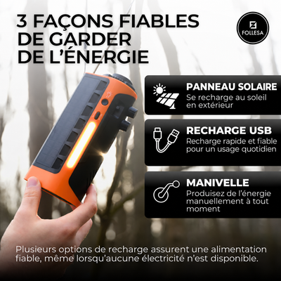 FOLLESA® Radio d'urgence 2200 mAh