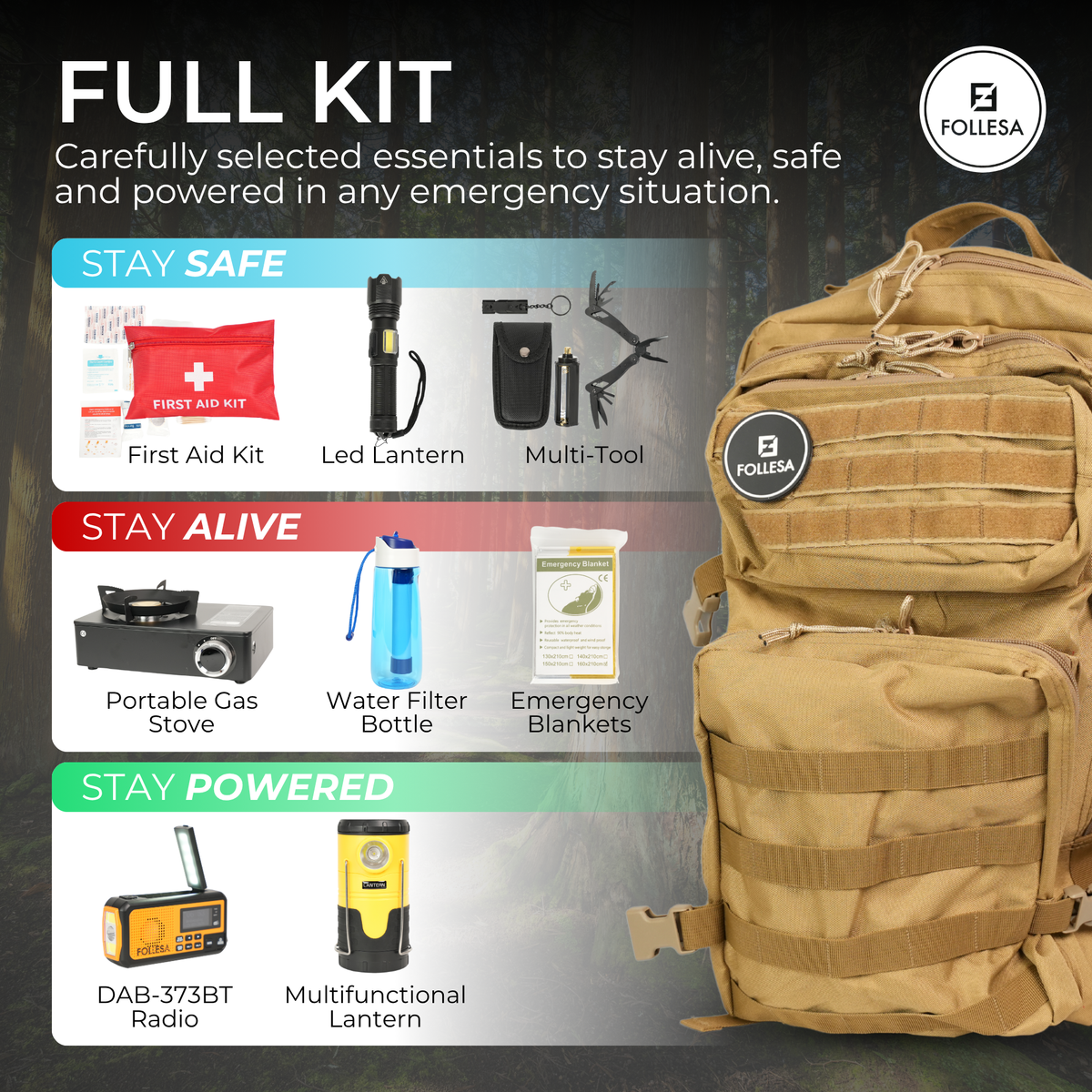FOLLESA® Emergency Kit - Complete Emergency Kit