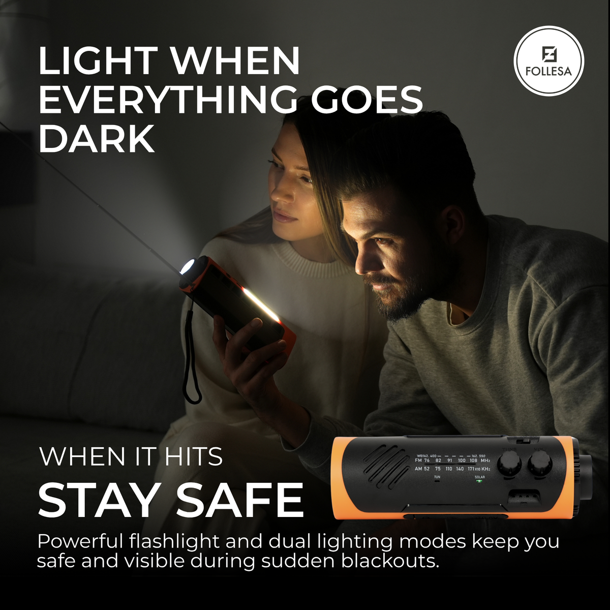 FOLLESA® Emergency Radio 2200 mAh