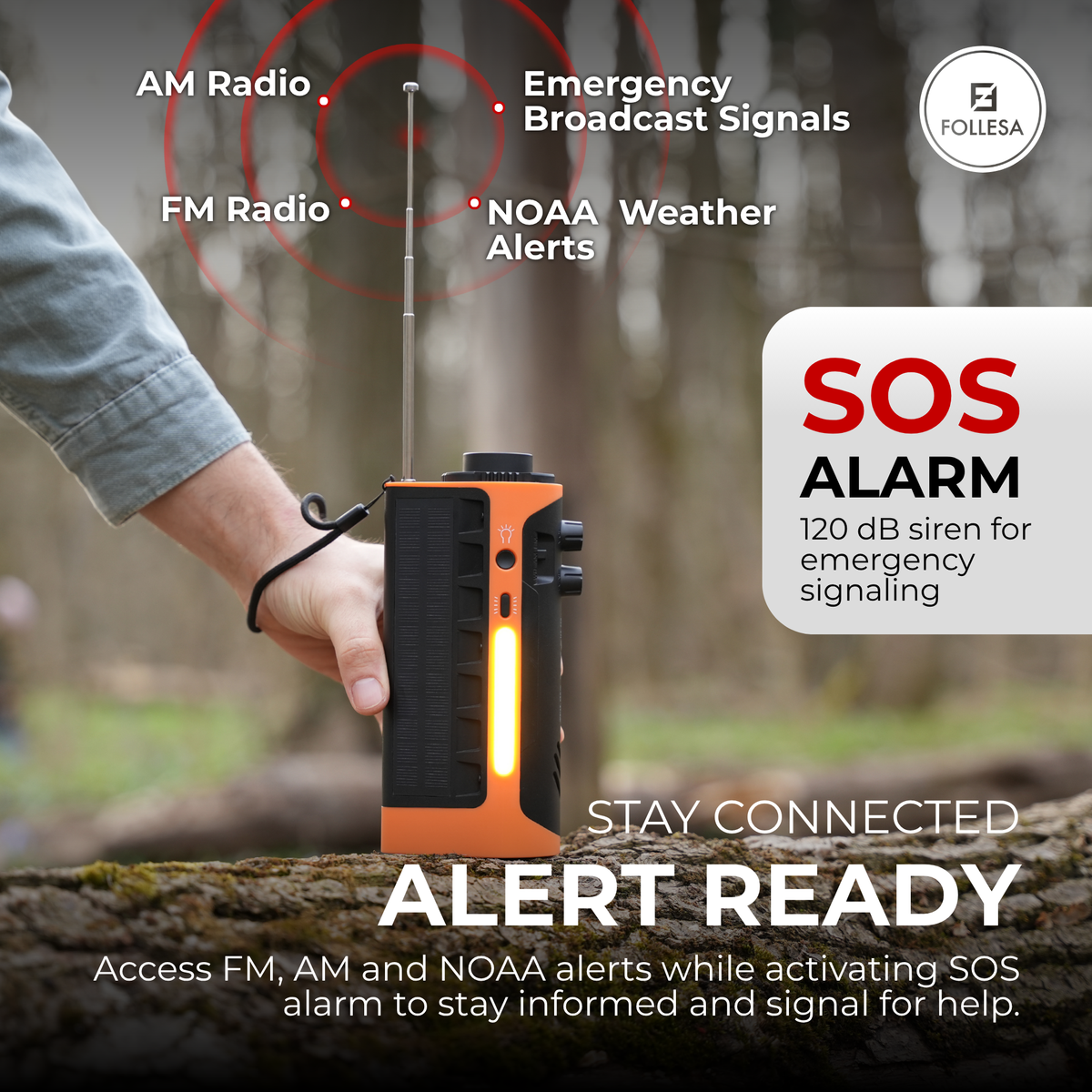 FOLLESA® Emergency Radio 2200 mAh