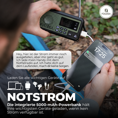 FOLLESA® DAB-373BT Notfallradio