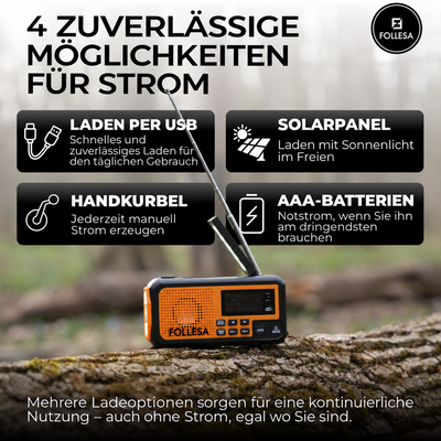 FOLLESA® DAB-373BT Notfallradio