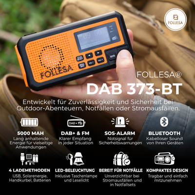 FOLLESA® DAB-373BT Notfallradio