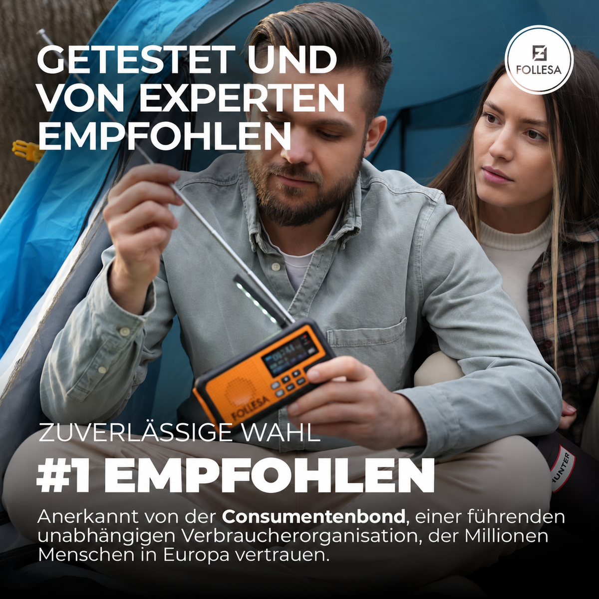 FOLLESA® DAB-373BT Notfallradio