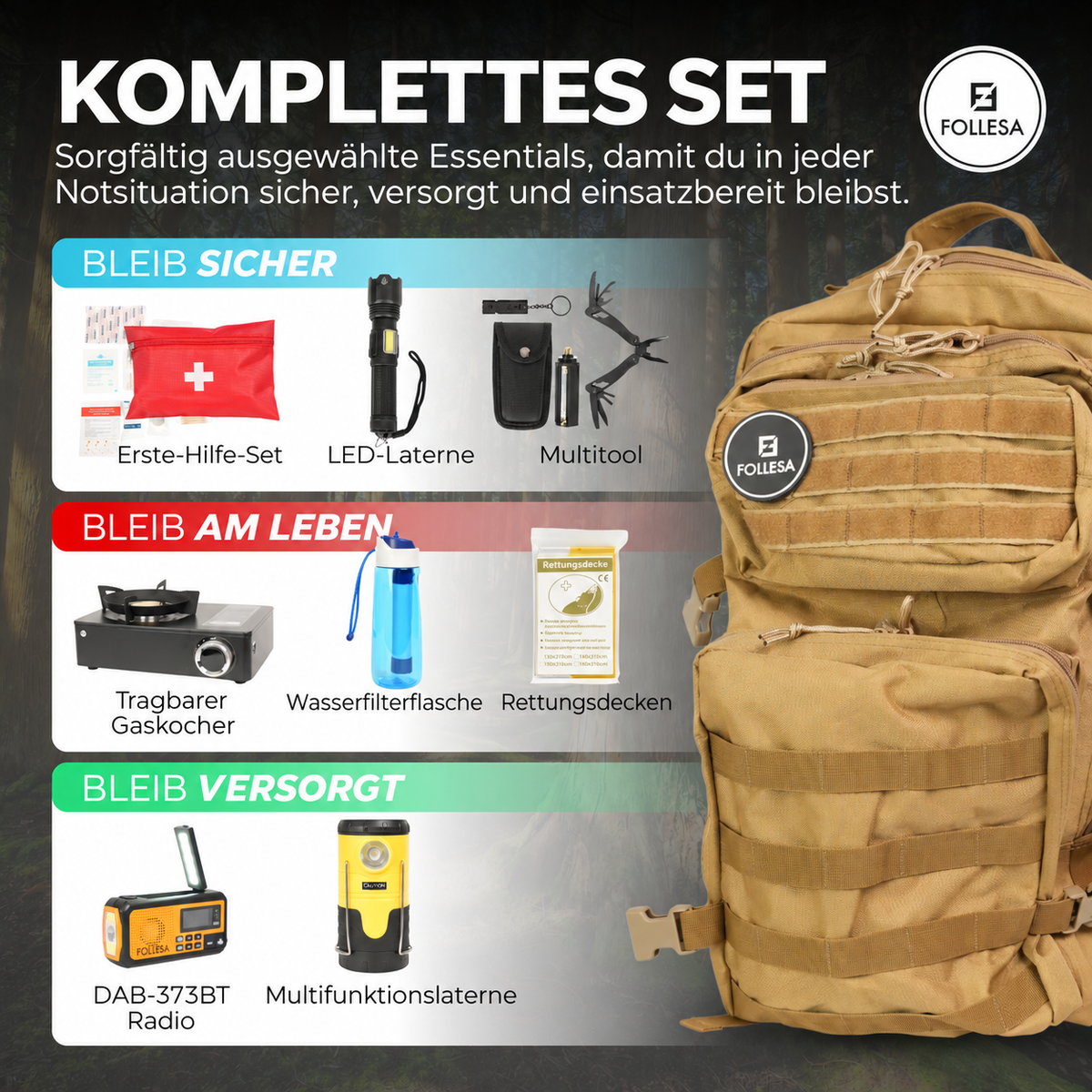 FOLLESA® Notfallpaket - Komplettes Notfallpaket
