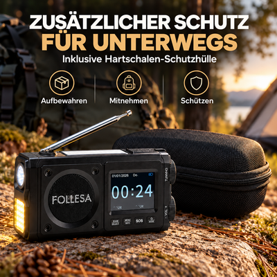 FOLLESA® DAB-383BT Notfallradio. Ultra Edition