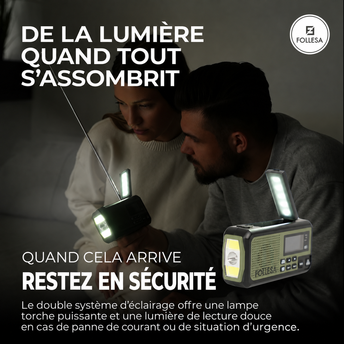 Radio de secours FOLLESA® DAB-373BT