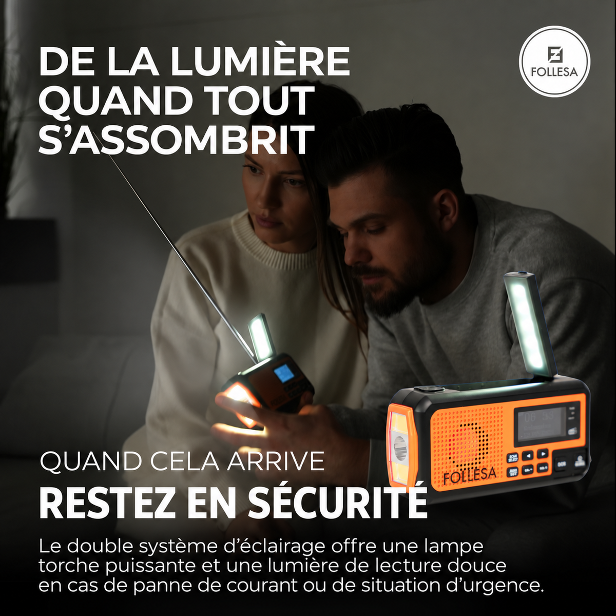 Radio de secours FOLLESA® DAB-373BT