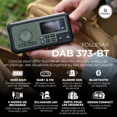 Radio de secours FOLLESA® DAB-373BT