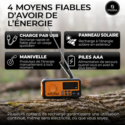 Radio de secours FOLLESA® DAB-373BT