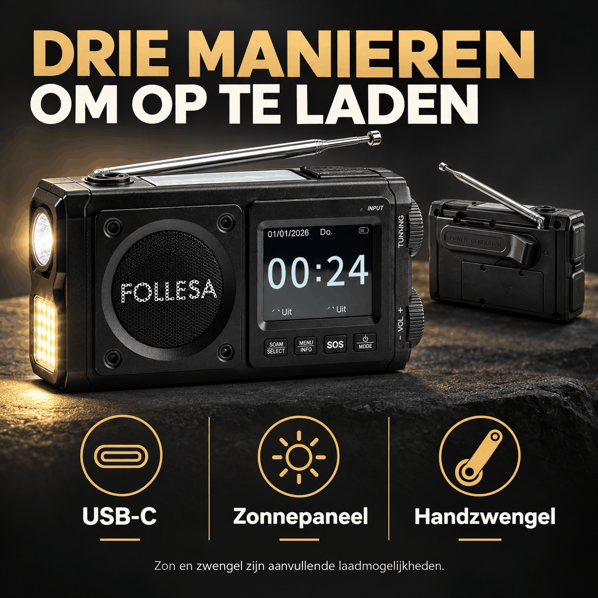 FOLLESA® DAB-383BT Noodradio. Ultra Edition