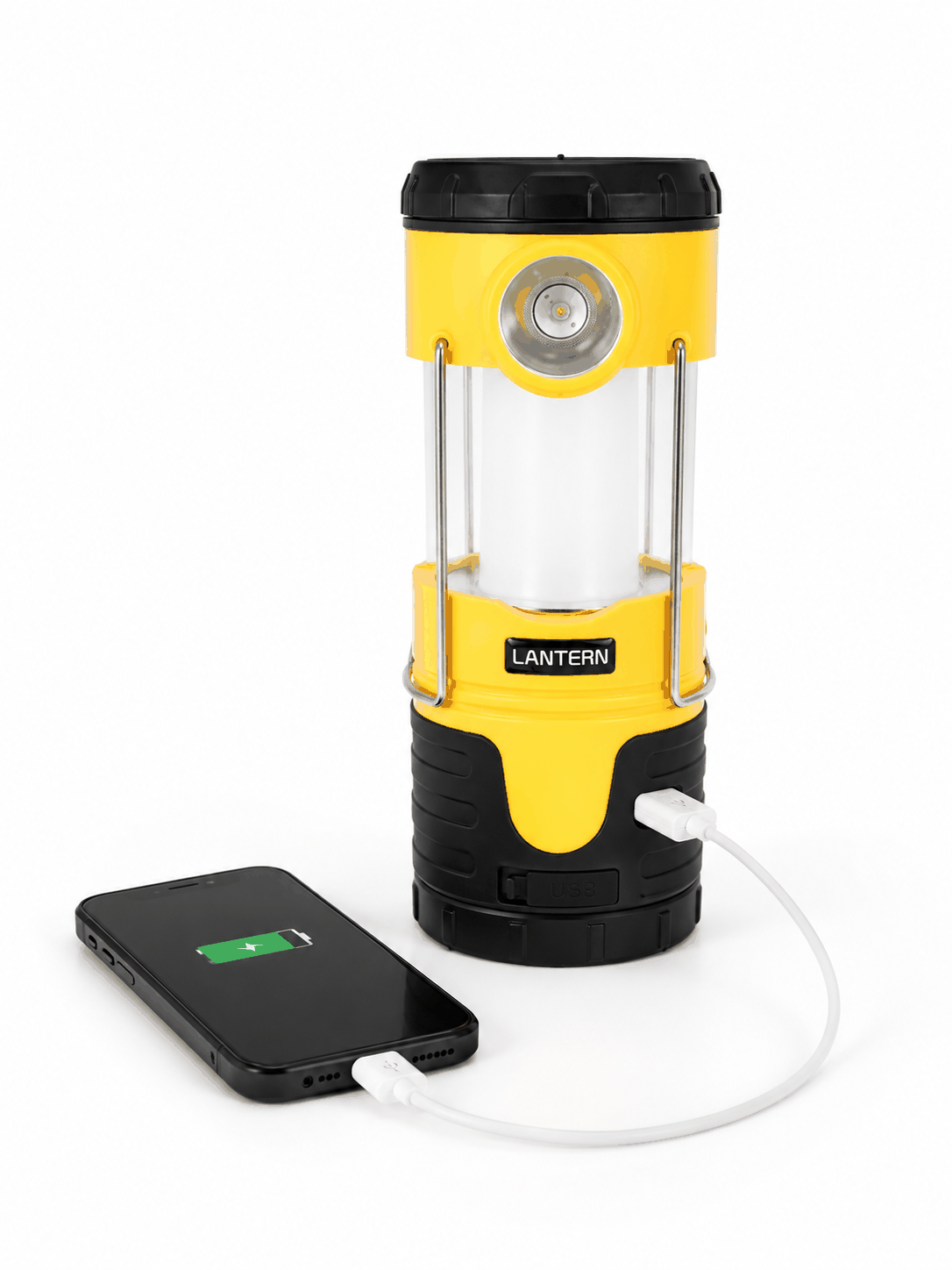 Follesa LED Campinglamp met 5000mAh powerbank, zonne-energie, dynamo en USB-oplaadfunctie, ideaal voor kamperen en noodsituaties