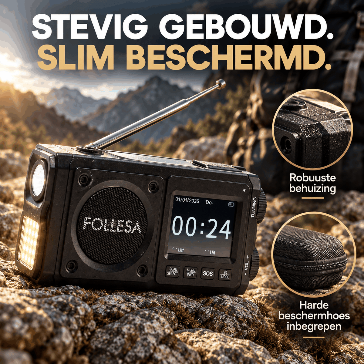 FOLLESA® DAB-383BT Noodradio. Ultra Edition