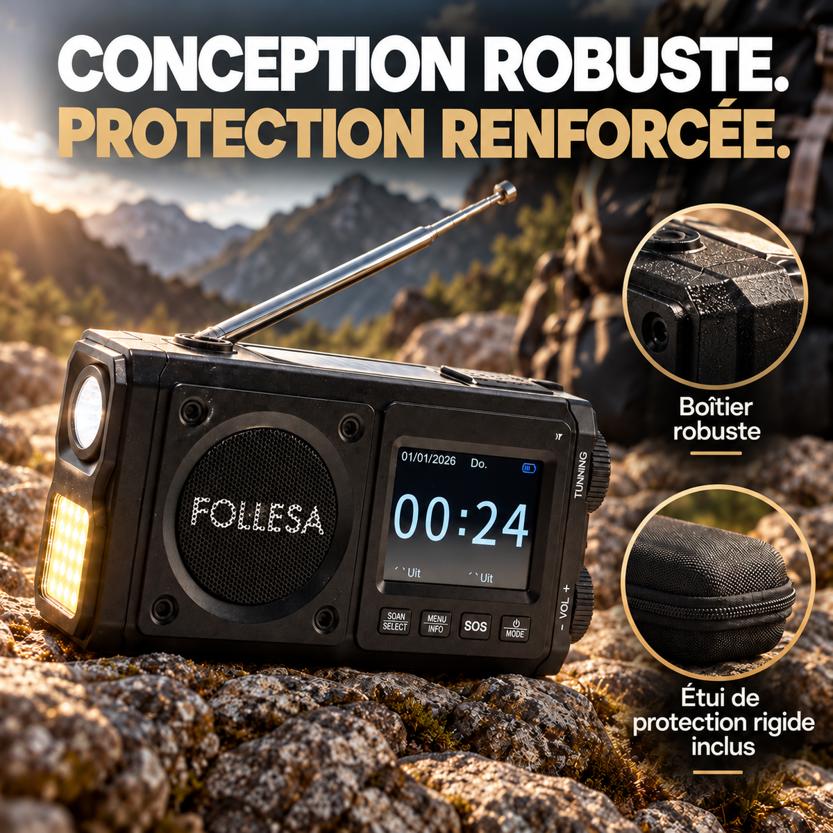 FOLLESA® DAB-383BT Radio de secours. Ultra Edition