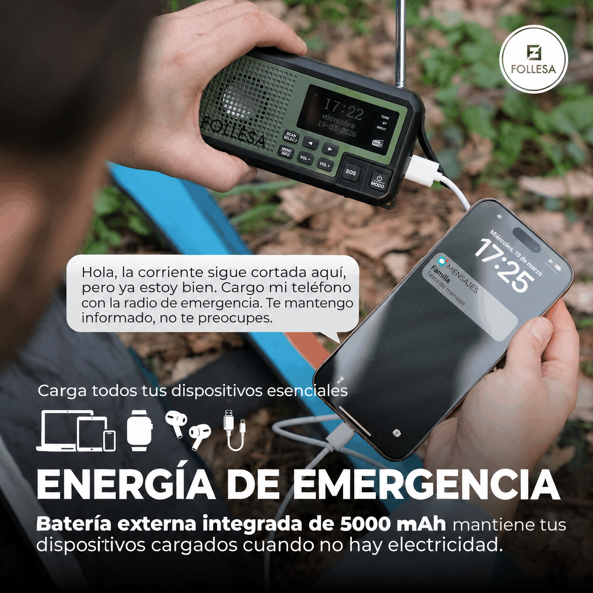 Radio de emergencia FOLLESA DAB-373BT – imagen 12