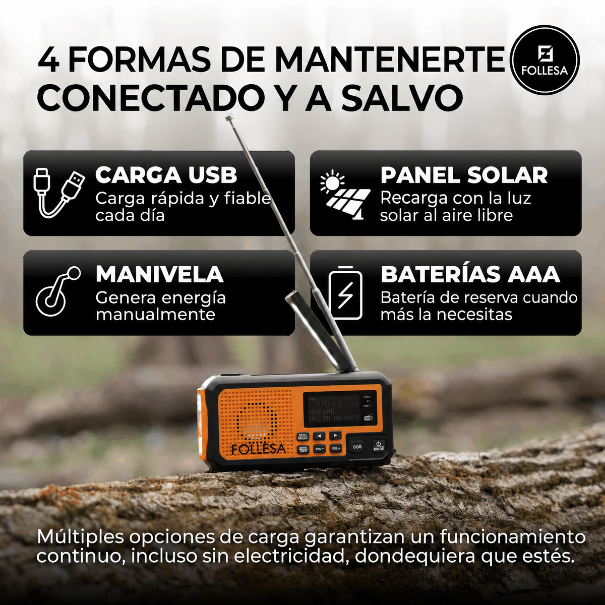 Radio de emergencia FOLLESA DAB-373BT – imagen 18