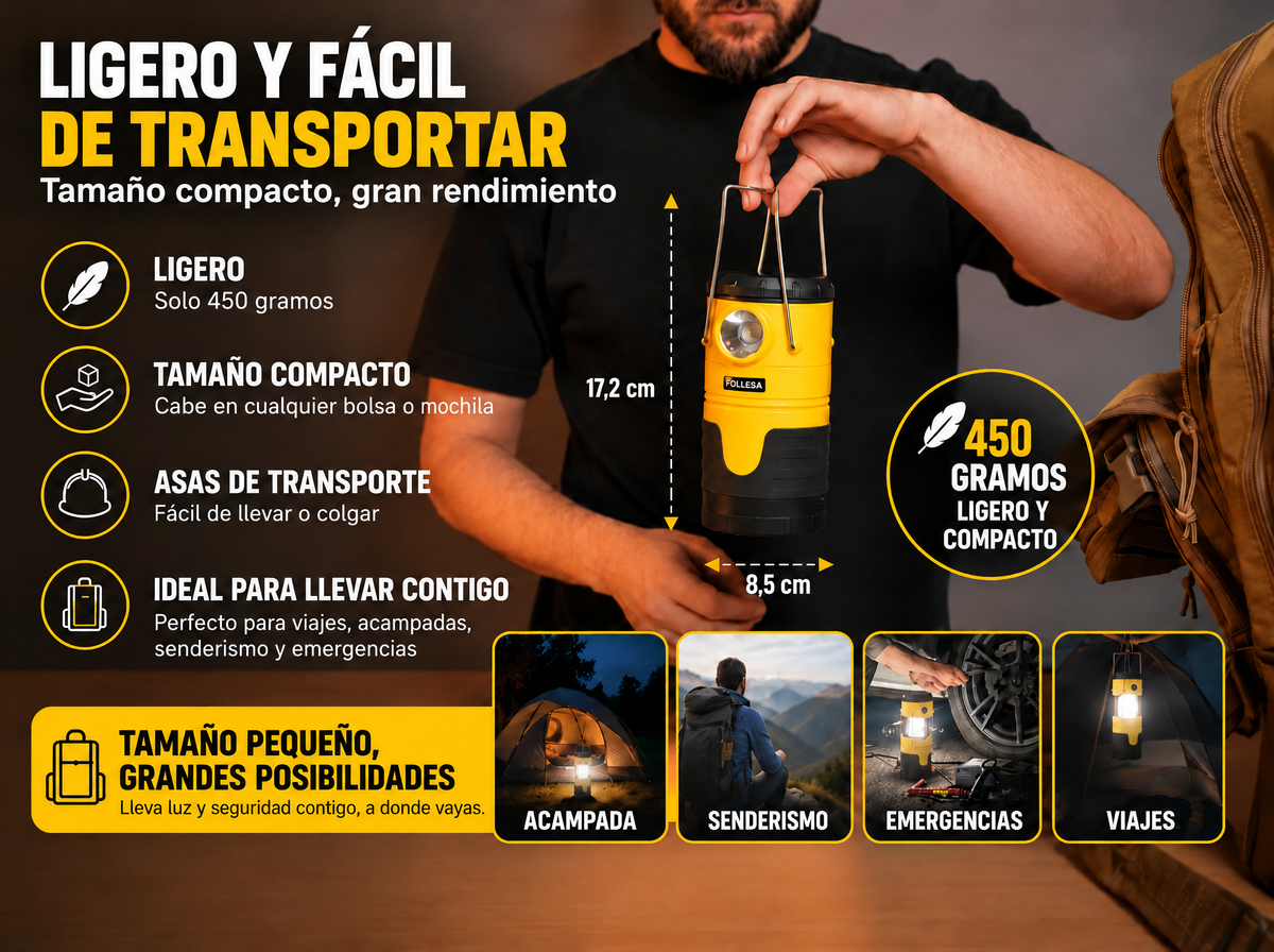 Linterna de camping LED FOLLESA 5000 mAh – imagen 39