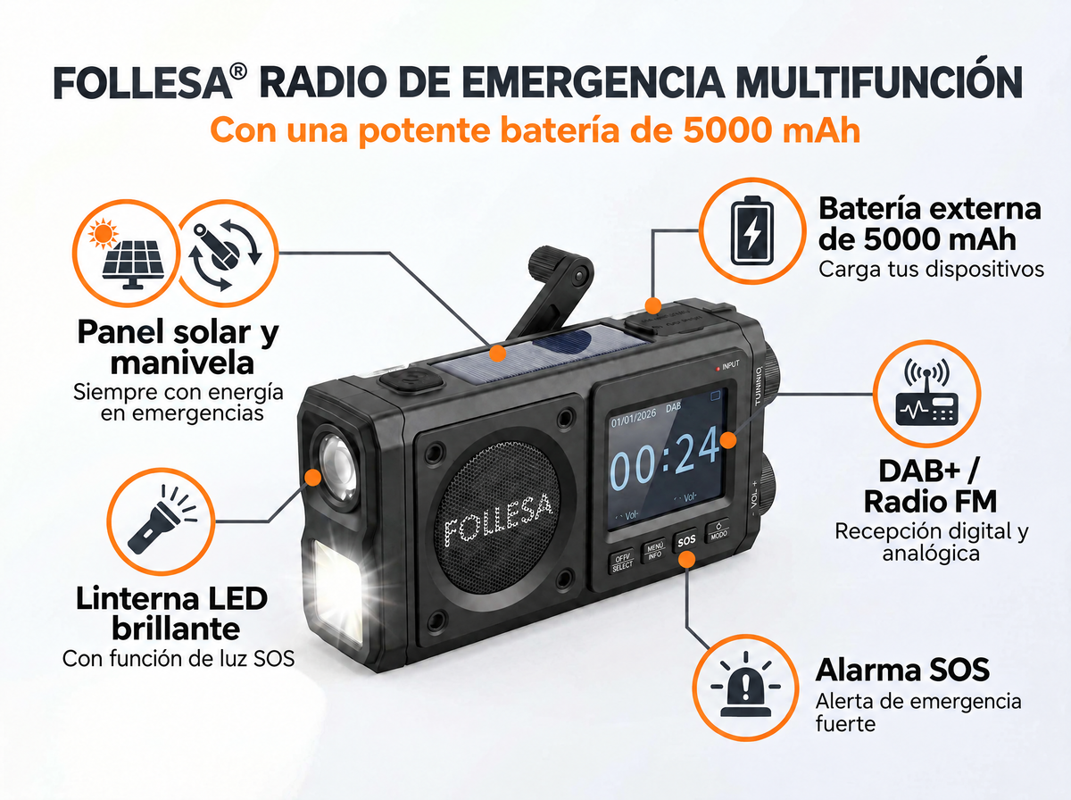 Radio de emergencia FOLLESA DAB-383BT Ultra Edition – imagen 42
